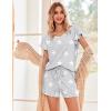 Ekouaer Women’s Pajamas Set Ruffle Sleeves Sleepwear V Neck Comfy 2 Piece Pjs Loungewear Set with Pockets S-XXL(Grey Star)