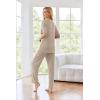 Ekouaer Womens Ribbed Knit Lounge Set Short Sleeve Top and Long Pants Sleepwear Pajama Set Two Piece Matching Outfits Set(Champagne)