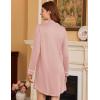 Ekouaer 2 Pack Nightgowns for Women Long Sleeve Night Shirt Button Down Sleep Shirt V-Neck Sleep Dress Pajama Sleepwear(Black/Pink)
