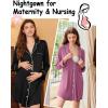 Ekouaer 2 Pack Nightgowns for Women Long Sleeve Night Shirt Button Down Sleep Shirt V-Neck Sleep Dress Pajama Sleepwear(Black/Purple)
