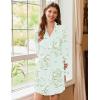 Ekouaer 2 Pack Nightgowns for Women Long Sleeve Night Shirt Button Down Sleep Shirt V-Neck Sleep Dress Pajama Sleepwear(Black/Small Daisies)