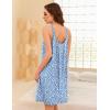 Ekouaer 2 Pack Nightgowns for Women Sleeveless Sleepwear Wide Strap Sleep Shirt Pleated Tank Sleepshirt S-4XL(Floral Pink&blue)