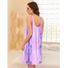 Ekouaer 2 Pack Nightgowns for Women Sleeveless Sleepwear Wide Strap Sleep Shirt Pleated Tank Sleepshirt S-4XL(Tie Dye Pink&blue)