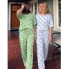 Ekouaer 2 Pack Womens Pajama Sets Short Sleeve Tops and Long Pants Casual Comfy Pjs Lounge Set with Pockets,S-XXL(Green Avocado/Blue Whale)