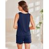 Ekouaer 2 Pack Womens Pajamas Set Casual Sleepwear Soft Pj Sets Tank Top and Shorts Loungewear for Summer,S-XXL(Black + Dark Blue)