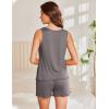 Ekouaer 2 Pack Womens Pajamas Set Casual Sleepwear Soft Pj Sets Tank Top and Shorts Loungewear for Summer,S-XXL(Black + Grey)