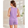 Ekouaer 2 Pack Womens Pajamas Set Casual Sleepwear Soft Pj Sets Tank Top and Shorts Loungewear for Summer,S-XXL(Navy Blue + Lilac Purple)
