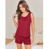 Ekouaer 2 Pack Womens Pajamas Set Casual Sleepwear Soft Pj Sets Tank Top and Shorts Loungewear for Summer,S-XXL(Wine Red + Grey)