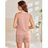 Ekouaer 2 Pack Womens Pajamas Set Casual Sleepwear Soft Pj Sets Tank Top and Shorts Loungewear for Summer,S-XXL(Wine Red + Pink)