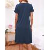 Ekouaer 3 Pack Women’s Button Down Nightgowns Short Sleeve Night Shirts for Women Sleepwear V Neck Sleep Dress(Black grey navy)