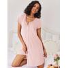 Ekouaer 3 Pack Women’s Button Down Nightgowns Short Sleeve Night Shirts for Women Sleepwear V Neck Sleep Dress(Blue1 pink lilac)