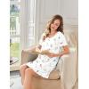 Ekouaer Bamboo Viscose Sleep Shirts for Women Soft Nightgowns Short Sleeve Ruffled Night Shirts with Chest Pocket S-3XL(Daisy)