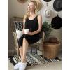 Ekouaer Capri Pajama Sets for Women 2 Piece Soft Cute Pjs Round Neck Sleeveless Lounge Set for Summer Sleepwear S-XXXL(Black)