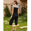 Ekouaer Capri Pajama Sets for Women 2 Piece Soft Cute Pjs Round Neck Sleeveless Lounge Set for Summer Sleepwear S-XXXL(Black)