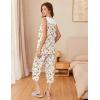 Ekouaer Capri Pajama Sets for Women 2 Piece Soft Cute Pjs Round Neck Sleeveless Lounge Set for Summer Sleepwear S-XXXL(Flower 1)