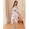 Ekouaer Capri Pajama Sets for Women 2 Piece Soft Cute Pjs Round Neck Sleeveless Lounge Set for Summer Sleepwear S-XXXL(Flower 3)