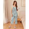 Ekouaer Capri Pajama Sets for Women 2 Piece Soft Cute Pjs Round Neck Sleeveless Lounge Set for Summer Sleepwear S-XXXL(Flower 4)