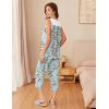 Ekouaer Capri Pajama Sets for Women 2 Piece Soft Cute Pjs Round Neck Sleeveless Lounge Set for Summer Sleepwear S-XXXL(Flower 4)