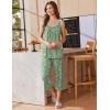 Ekouaer Capri Pajama Sets for Women 2 Piece Soft Cute Pjs Round Neck Sleeveless Lounge Set for Summer Sleepwear S-XXXL(Flower 5)
