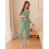 Ekouaer Capri Pajama Sets for Women 2 Piece Soft Cute Pjs Round Neck Sleeveless Lounge Set for Summer Sleepwear S-XXXL(Flower 5)