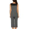Ekouaer Capri Pajama Sets for Women 2 Piece Soft Cute Pjs Round Neck Sleeveless Lounge Set for Summer Sleepwear S-XXXL(Grey)