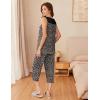 Ekouaer Capri Pajama Sets for Women 2 Piece Soft Cute Pjs Round Neck Sleeveless Lounge Set for Summer Sleepwear S-XXXL(Leopard)