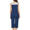 Ekouaer Capri Pajama Sets for Women 2 Piece Soft Cute Pjs Round Neck Sleeveless Lounge Set for Summer Sleepwear S-XXXL(Navy Blue)