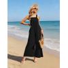 Ekouaer Casual Jumpsuits for Women Adjustable Straps Overalls One Piece Jumpsuit Wide Leg Rompers With Pockets S-XXL(Black)