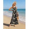 Ekouaer Casual Jumpsuits for Women Adjustable Straps Overalls One Piece Jumpsuit Wide Leg Rompers With Pockets S-XXL(Black Flowers)
