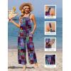 Ekouaer Casual Jumpsuits for Women Adjustable Straps Overalls One Piece Jumpsuit Wide Leg Rompers With Pockets S-XXL(Blue Checkered)