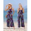 Ekouaer Casual Jumpsuits for Women Adjustable Straps Overalls One Piece Jumpsuit Wide Leg Rompers With Pockets S-XXL(Blue Checkered)
