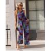 Ekouaer Casual Jumpsuits for Women Adjustable Straps Overalls One Piece Jumpsuit Wide Leg Rompers With Pockets S-XXL(Blue Checkered)
