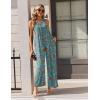 Ekouaer Casual Jumpsuits for Women Adjustable Straps Overalls One Piece Jumpsuit Wide Leg Rompers With Pockets S-XXL(Blue Flowers)