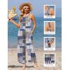 Ekouaer Casual Jumpsuits for Women Adjustable Straps Overalls One Piece Jumpsuit Wide Leg Rompers With Pockets S-XXL(Grey Checkered)