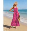 Ekouaer Casual Jumpsuits for Women Adjustable Straps Overalls One Piece Jumpsuit Wide Leg Rompers With Pockets S-XXL(Hot Pink Floral)