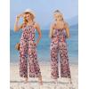 Ekouaer Casual Jumpsuits for Women Adjustable Straps Overalls One Piece Jumpsuit Wide Leg Rompers With Pockets S-XXL(Pink Daisies)
