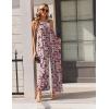 Ekouaer Casual Jumpsuits for Women Adjustable Straps Overalls One Piece Jumpsuit Wide Leg Rompers With Pockets S-XXL(Pink Daisies)