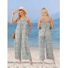 Ekouaer Casual Jumpsuits for Women Adjustable Straps Overalls One Piece Jumpsuit Wide Leg Rompers With Pockets S-XXL(Small Floral)