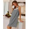 Ekouaer Nightgowns for Women Button Up Sleepshirt Tank Sleeveless Nightshirt Soft Sleepwear with Pockets S-XXXL(Black White Floral)