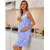 Ekouaer Nightgowns for Women Button Up Sleepshirt Tank Sleeveless Nightshirt Soft Sleepwear with Pockets S-XXXL(Blue White Bird)