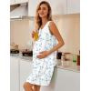 Ekouaer Nightgowns for Women Button Up Sleepshirt Tank Sleeveless Nightshirt Soft Sleepwear with Pockets S-XXXL(Light Blue Floral)