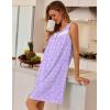 Ekouaer Nightgowns for Women Button Up Sleepshirt Tank Sleeveless Nightshirt Soft Sleepwear with Pockets S-XXXL(Light Purple Floral)