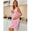 Ekouaer Nightgowns for Women Button Up Sleepshirt Tank Sleeveless Nightshirt Soft Sleepwear with Pockets S-XXXL(Pink Floral)