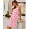 Ekouaer Nightgowns for Women Button Up Sleepshirt Tank Sleeveless Nightshirt Soft Sleepwear with Pockets S-XXXL(Pink Floral)