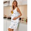 Ekouaer Nightgowns for Women Button Up Sleepshirt Tank Sleeveless Nightshirt Soft Sleepwear with Pockets S-XXXL(White Blue & Orange Floral)
