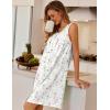 Ekouaer Nightgowns for Women Button Up Sleepshirt Tank Sleeveless Nightshirt Soft Sleepwear with Pockets S-XXXL(White Purple & Pink Florals)