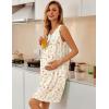 Ekouaer Nightgowns for Women Button Up Sleepshirt Tank Sleeveless Nightshirt Soft Sleepwear with Pockets S-XXXL(Yellow Floral)