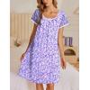 Ekouaer Nightgowns for Women Short Sleeve Moo Moos Ladies House Dress with Pockets Pleated Sleepshirts Soft Sleepwear(Blue White Polka Dots)