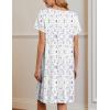 Ekouaer Nightgowns for Women Short Sleeve Moo Moos Ladies House Dress with Pockets Pleated Sleepshirts Soft Sleepwear(White Purple & Pink Florals)