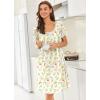 Ekouaer Nightgowns for Women Short Sleeve Moo Moos Ladies House Dress with Pockets Pleated Sleepshirts Soft Sleepwear(Yellow Green Leaves)